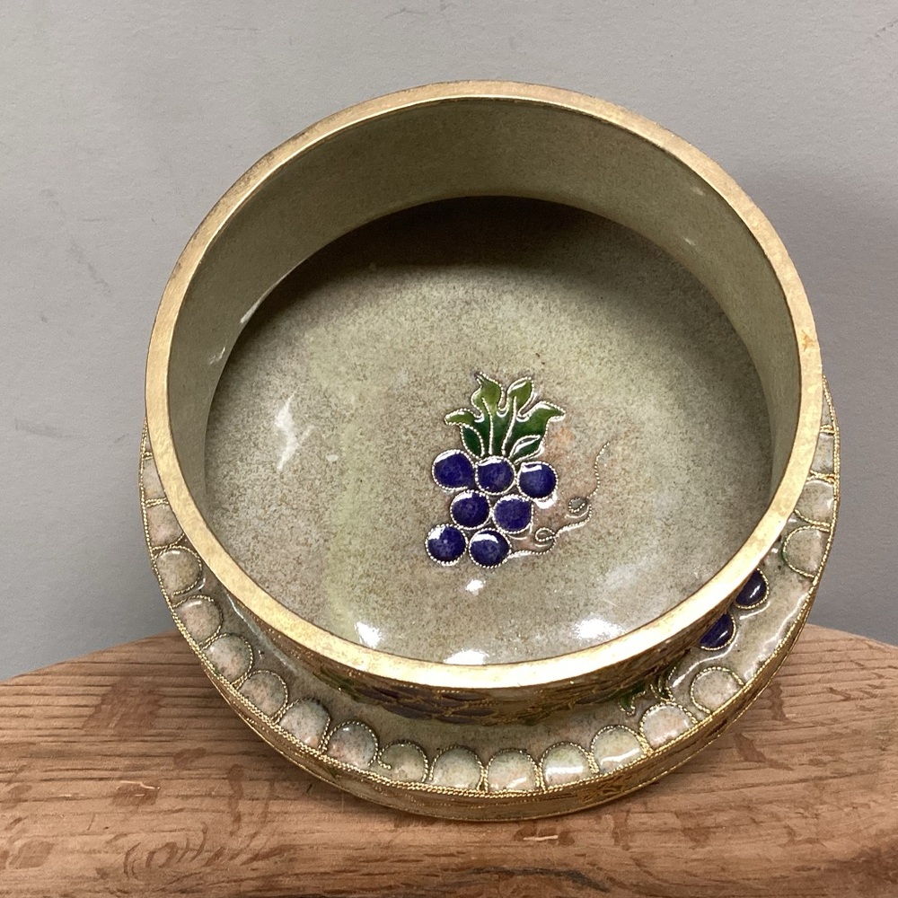 🟣 Cloisonné Wine Bottle Coaster Holder - Like New Condition - Beautiful - Unique - Picture 6 of 13